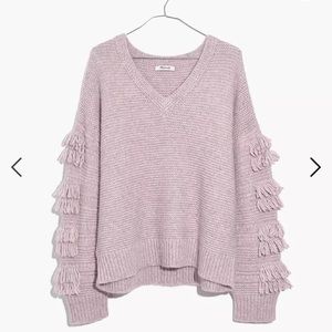 Madewell Sweater with Fringe Sleeves